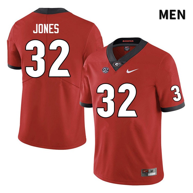 Georgia Bulldogs Men's Cash Jones #32 Red Anniversary Stitched College UGA Football Jersey 23ZL013OD